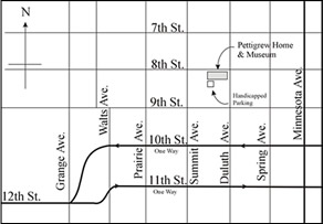 Map to Pettigrew Home & Museum